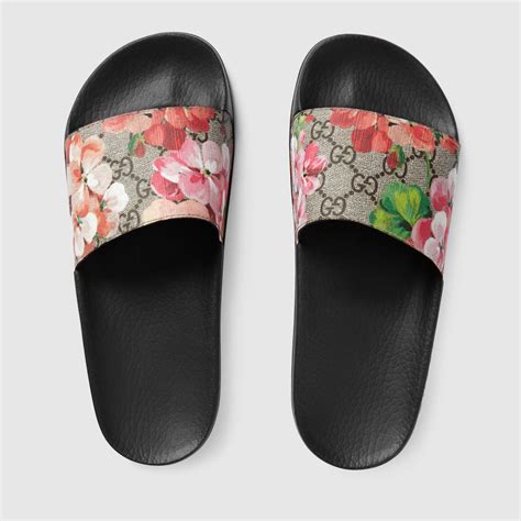 blue and red gucci flip flops|Gucci slides pink fluffy.